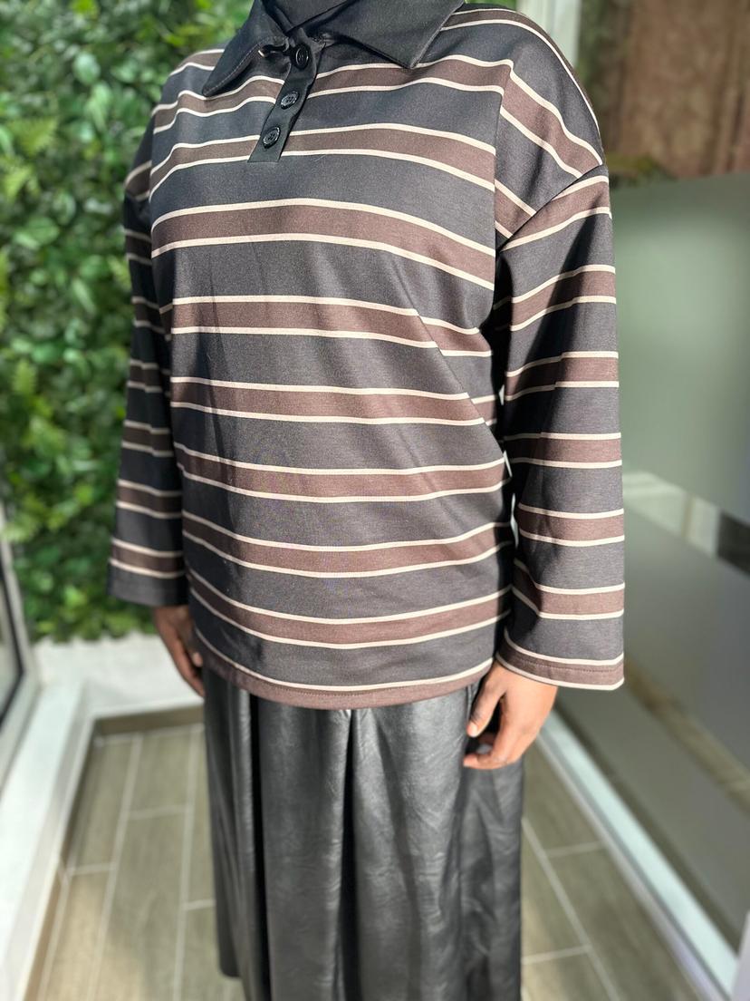 Polo à rayures oversize